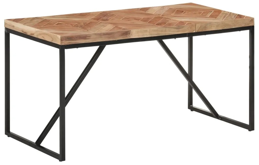 Mesa de jantar 140x70x76 cm madeira acácia maciça e mangueira
