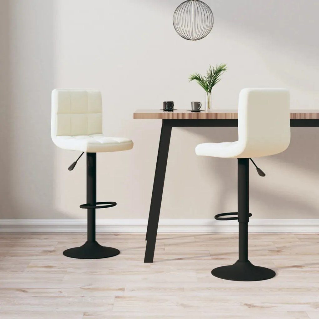 334304 vidaXL Bancos de bar 2 pcs veludo creme