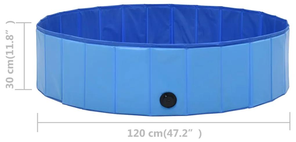 Piscina para cães dobrável 120x30 cm PVC azul