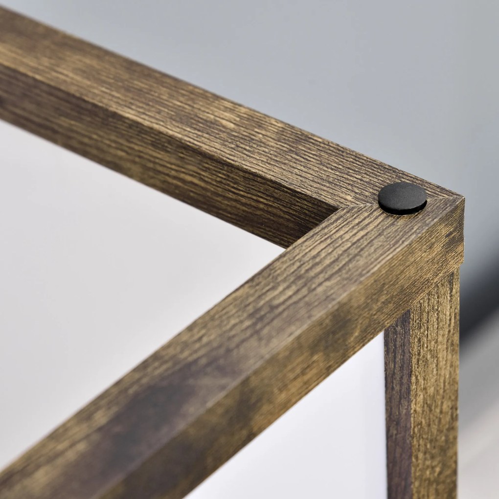 Candeeiro de Pé de Madeira com 3 Prateleiras De Armazenamento para Lâm