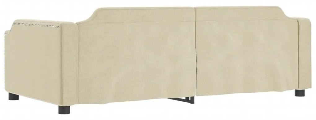 Sofá-cama 100x200 cm tecido cor creme