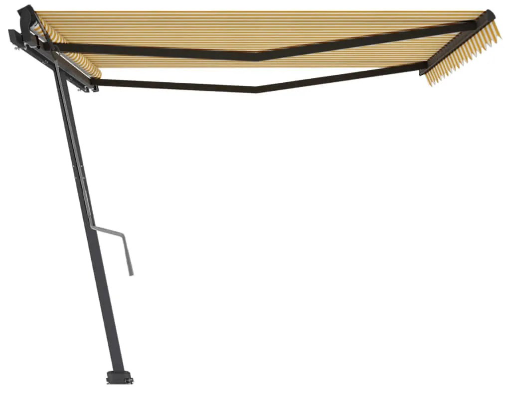 Toldo retrátil manual independente 450x350 cm amarelo e branco