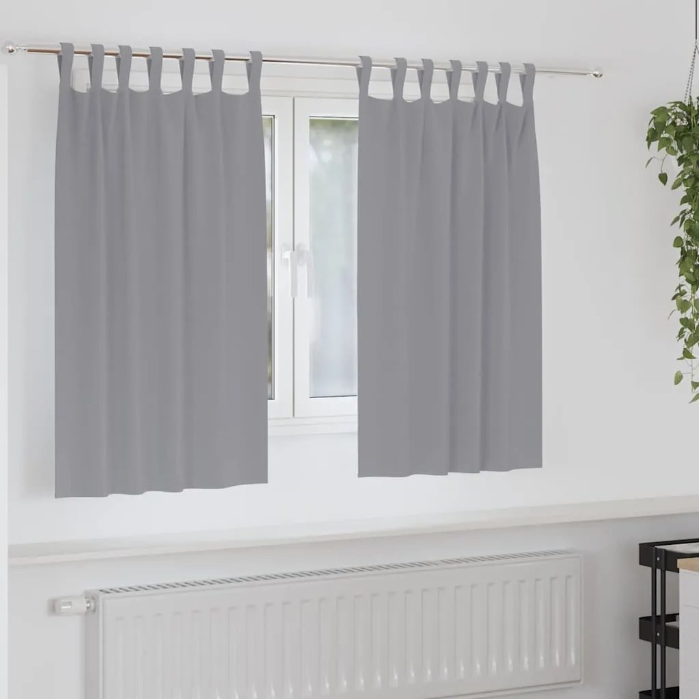 vidaXL Cortinas com cortinas 2 pcs Cinzento-claro Poliéster