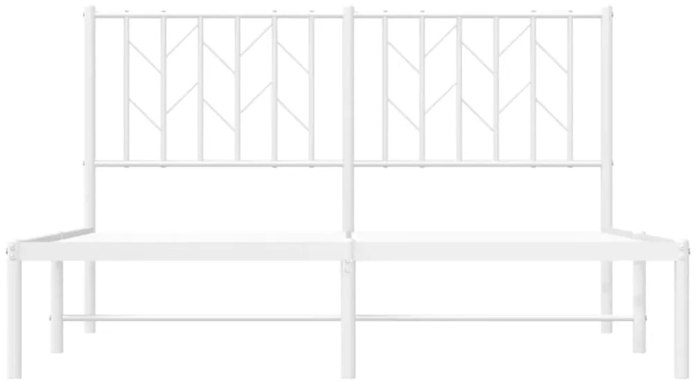 Estrutura de cama com cabeceira 140x200 cm metal branco