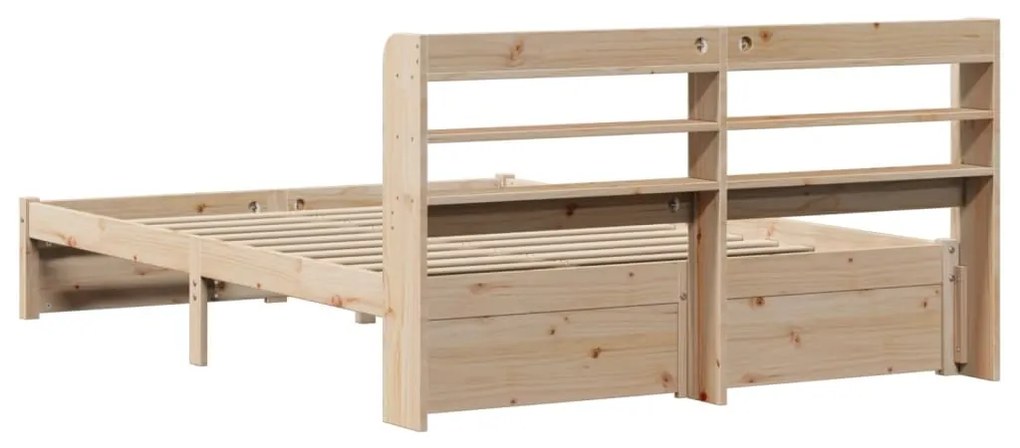 Estrutura cama c/ cabeceira 140x190 cm pinho maciço