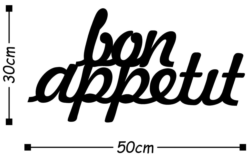 Acessório Decorativo de Parede Bon Appetit 1 – Preto – 50 x 30 cm