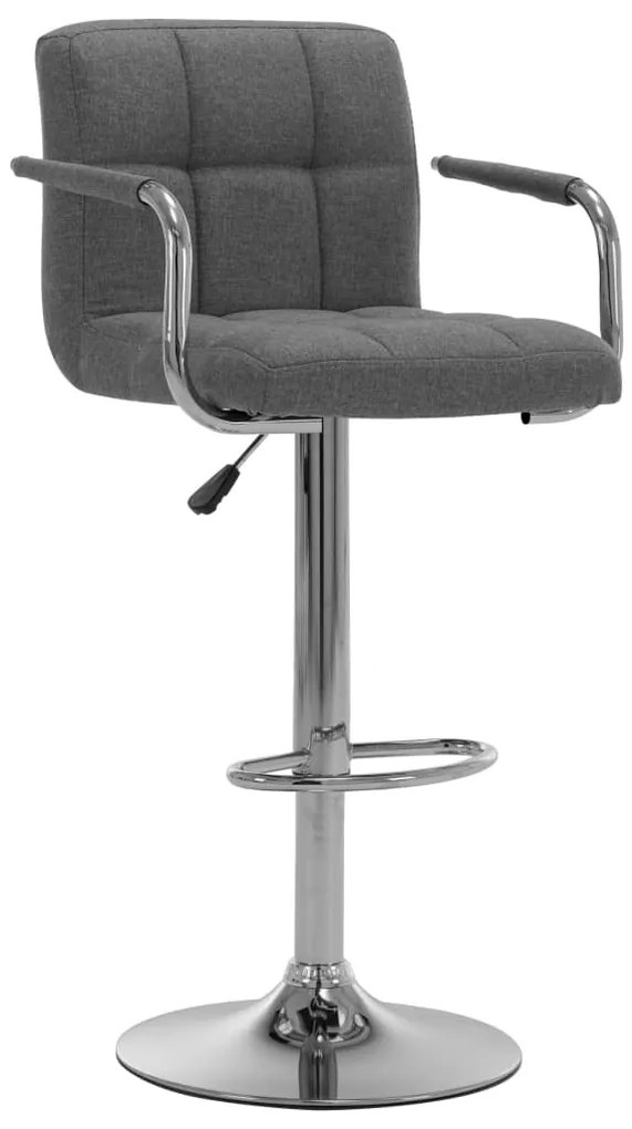 Cadeiras de bar 2 pcs tecido cinzento-claro