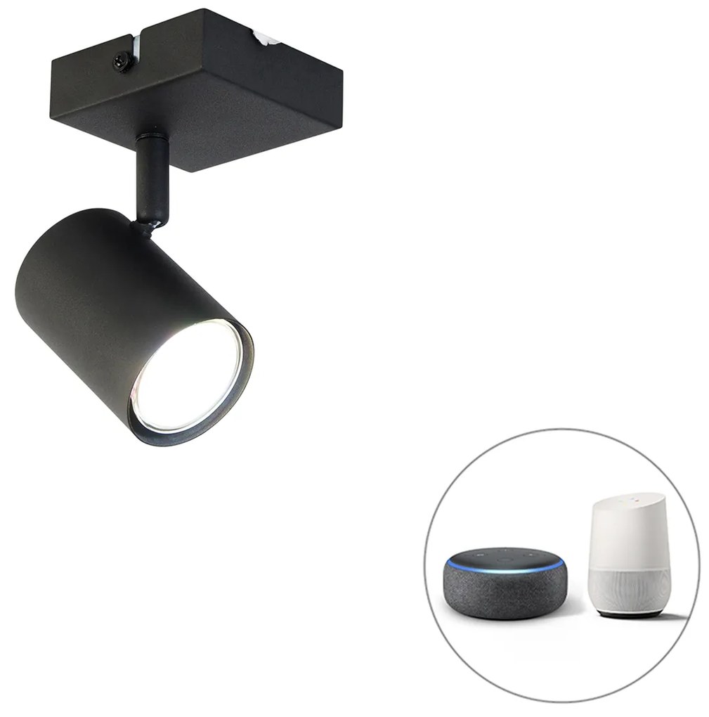 LED Foco inteligente ajustável quadrado preto com Wi-Fi GU10 - Jeana Moderno