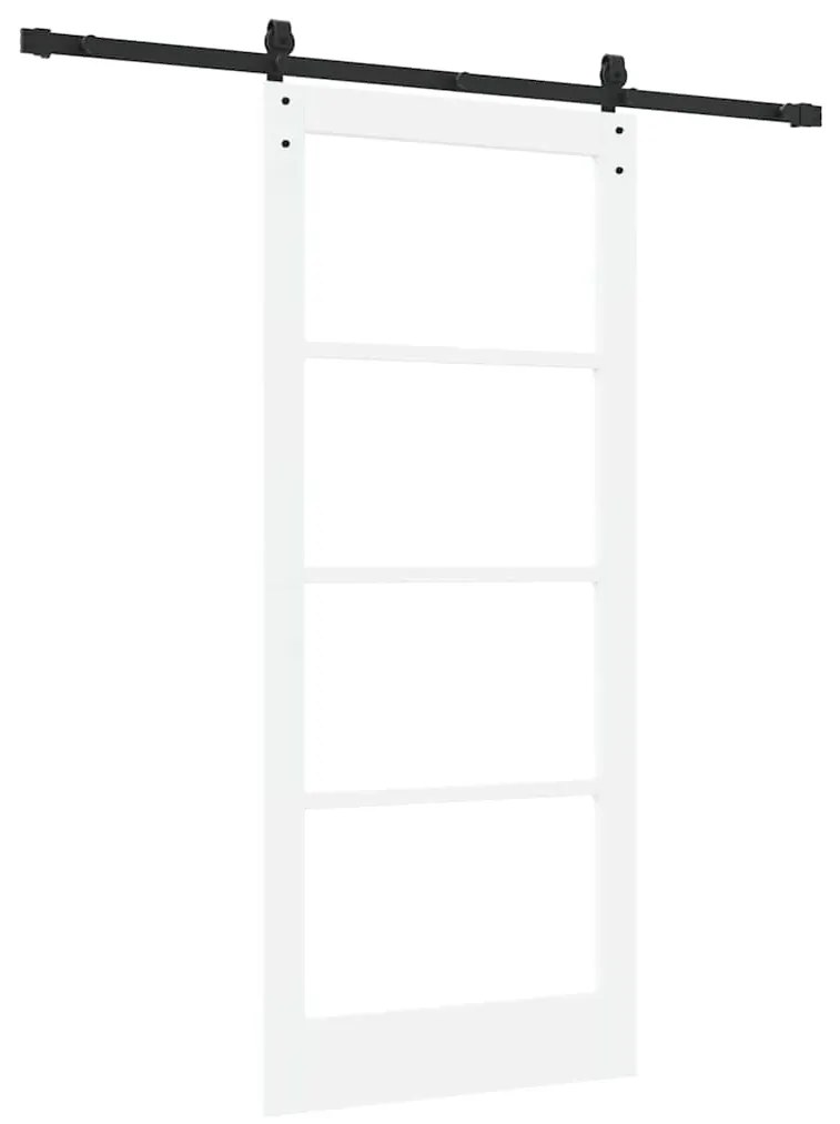 Porta Deslizante com Conjunto de Ferragens 'ORKDAL'Branco Madeira Sóli