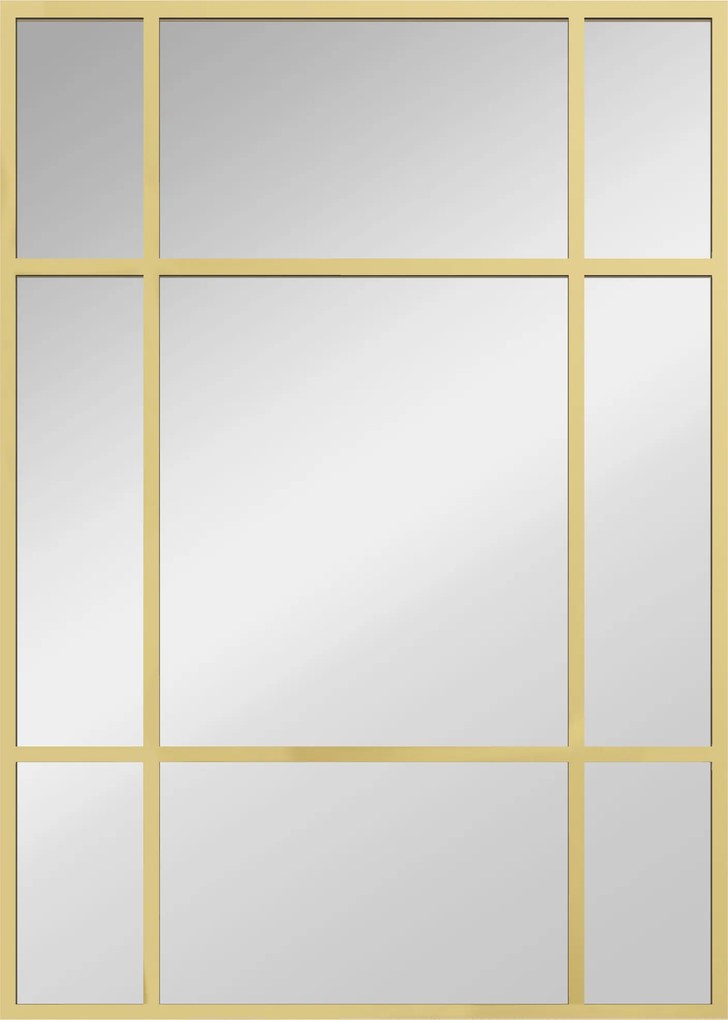 HOMCOM Espelho Retangular de Parede Espelho de Janela 70x50cm com Moldura Metálica Espelho Decorativo para Sala Quarto Dourado | Aosom Portugal