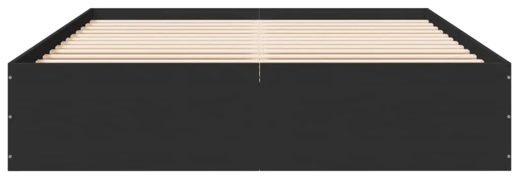 Estrutura de cama 160x200 cm derivados de madeira preto