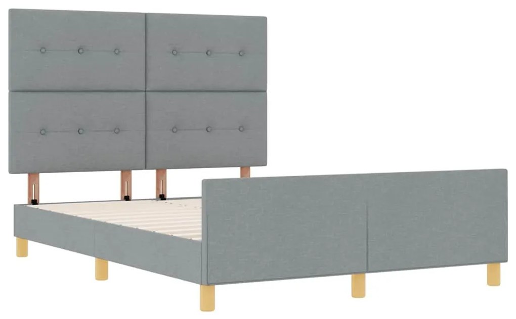 Cama vidaXL Cinza Claro 160x200 cm em Tecido