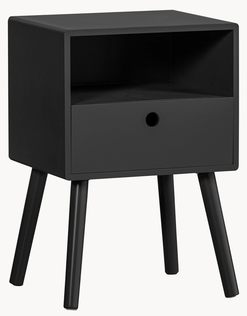 Mesa de cabeceira em madeira preta Ozzy