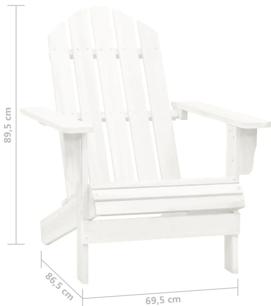 Cadeira de jardim Adirondack com mesa madeira de abeto branco