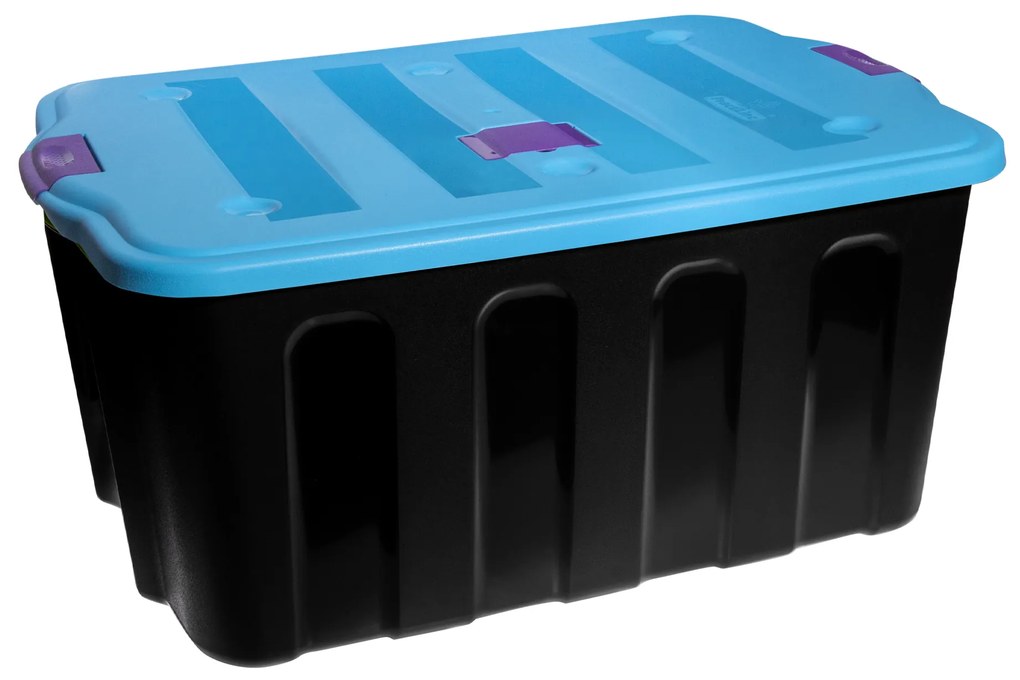 Caixa Organização Propileno Bigbox Preto / Azul 110l