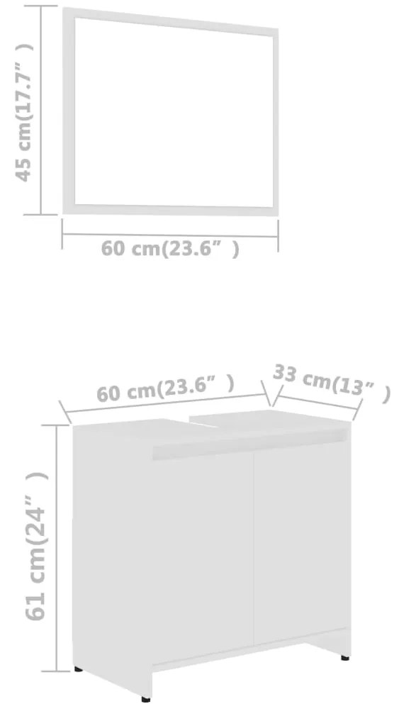 Conjunto de móveis de casa de banho contraplacado branco