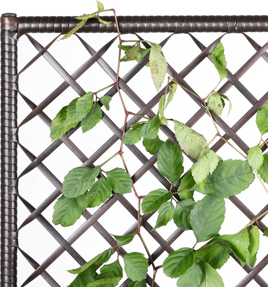 Floreira Polyrattan com treliça 146 x 83 x 30,5 cm Castanha