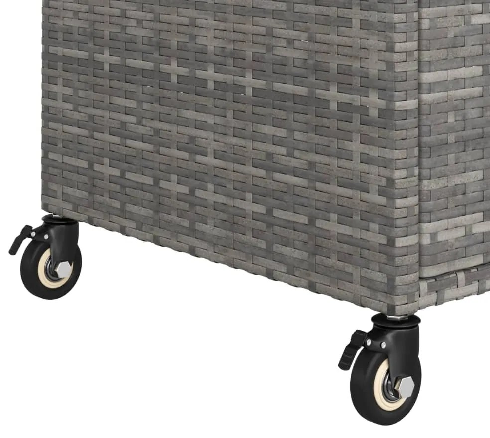 Carrinho de bar com gaveta 100x45x97 cm vime PE cinzento