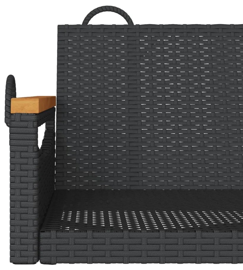 Banco baloiço 109x62x40 cm vime PE preto