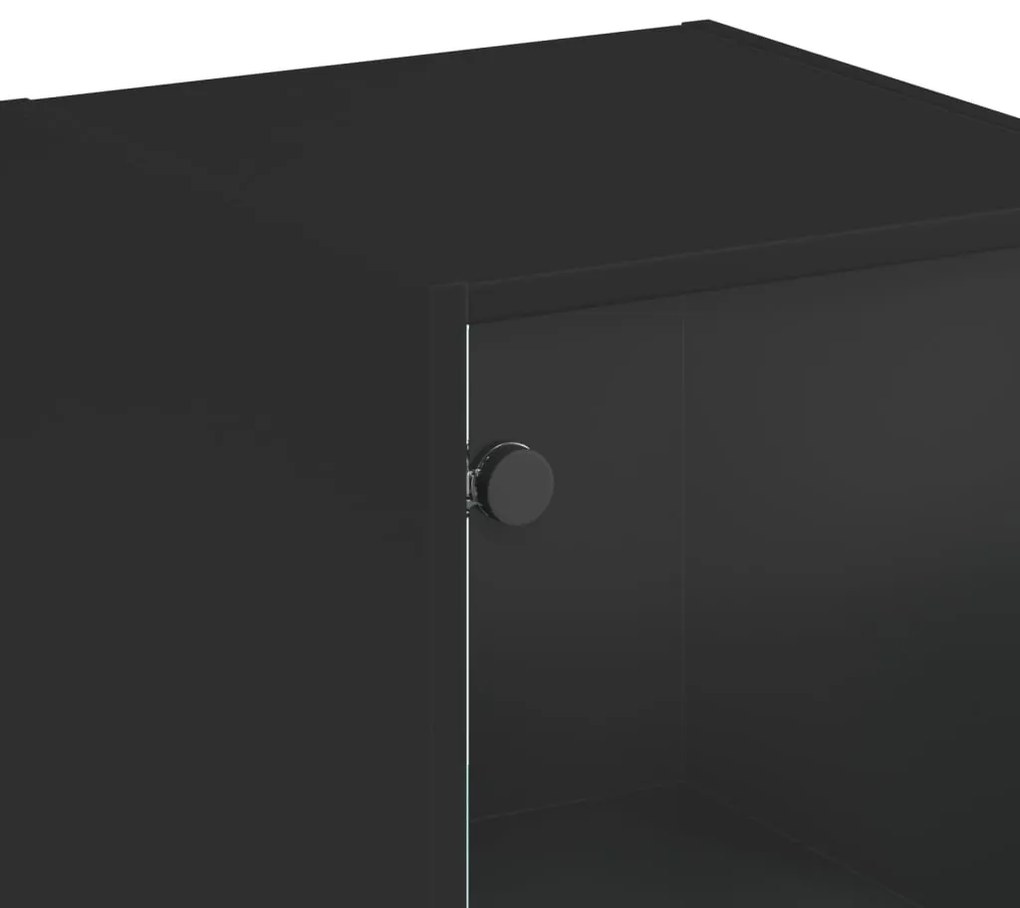 Aparador alto c/ porta de vidro 35x37x142 cm preto