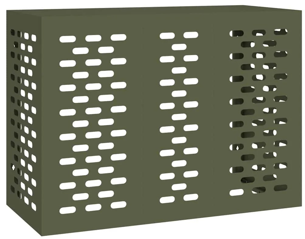 Capa para Ar Condicionado Verde-Azeitona 110x50x80 cm Aço