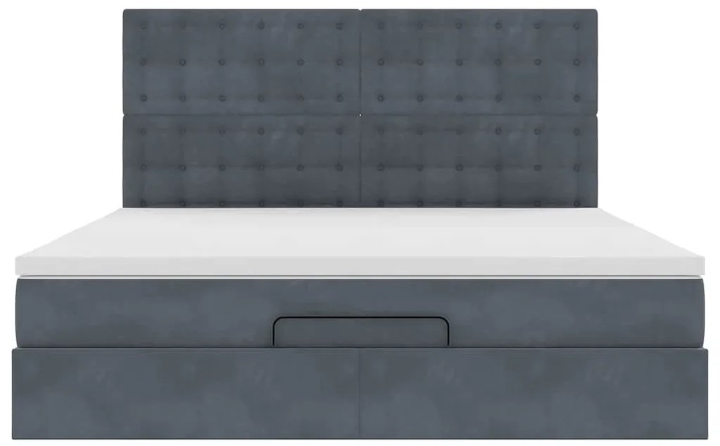 Estrutura cama otomana colchões 160x200 cm cinzento escuro