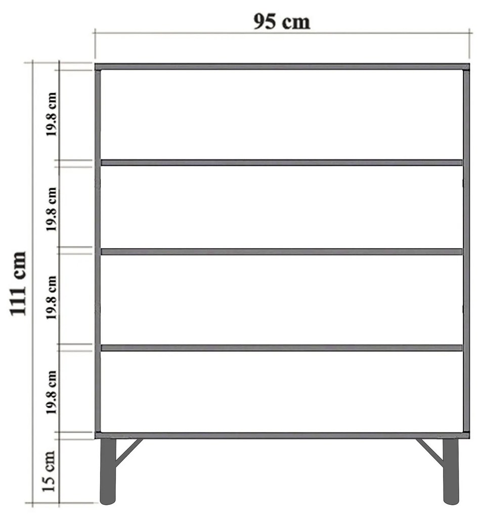 Armário Multiusos Multilux – Traverten – 95x111x36 cm