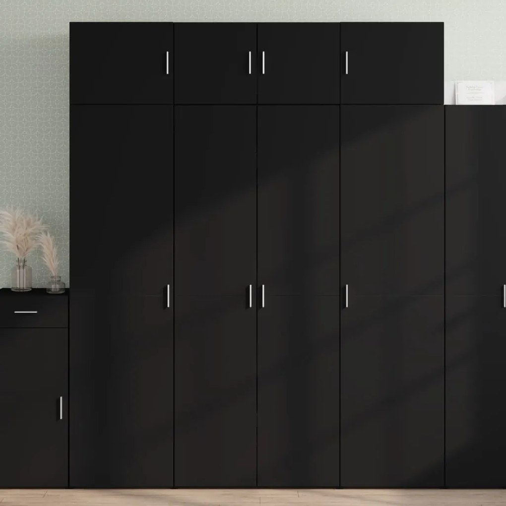 Armário alto 80x42,5x185 cm deriv. de madeira preto