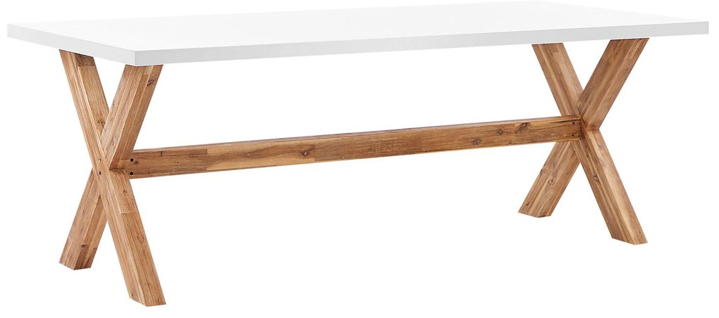 Conjunto de jardim com mesa 200 x 100 cm e 6 cadeiras em branco e creme OLBIA Beliani