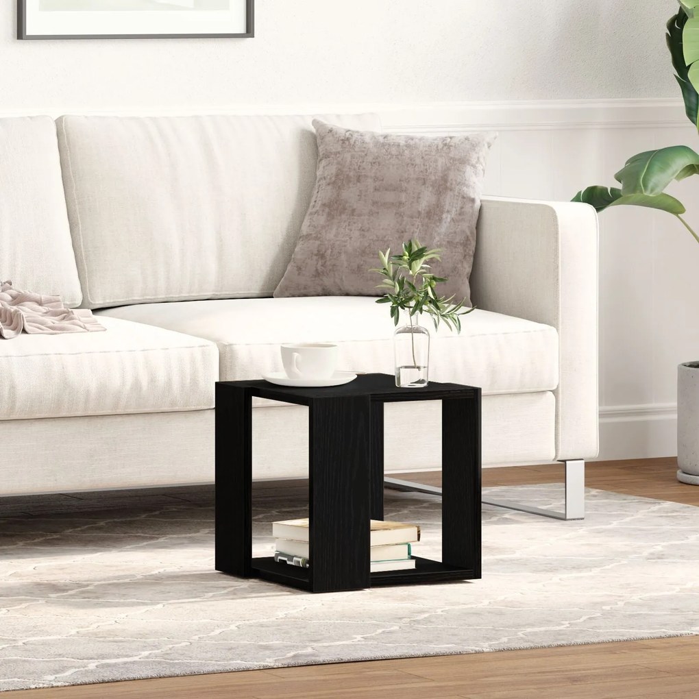 Mesa de Centro Carvalho Preto MDF 32 x 32 x 30 cm Simples