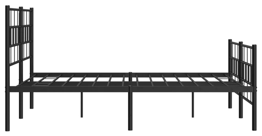 Estrutura de cama com cabeceira e pés 150x200 cm metal preto