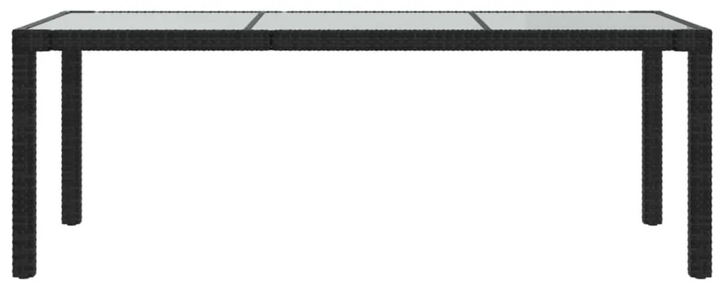 9 pcs conjunto jantar exterior com almofadões vime PE preto