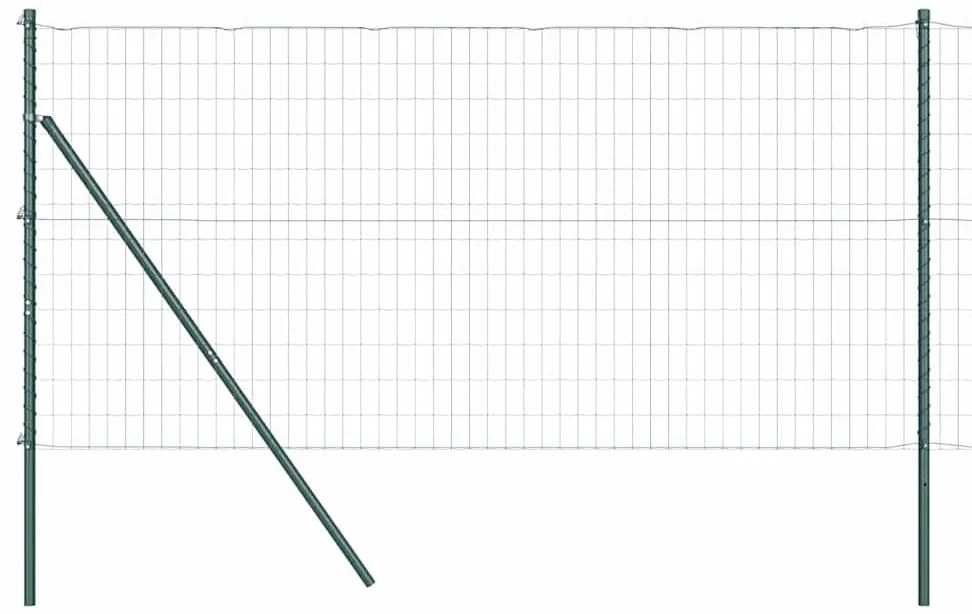 Cerca Euro com 7 postes 1,4 x 10 m em aço galvanizado verde