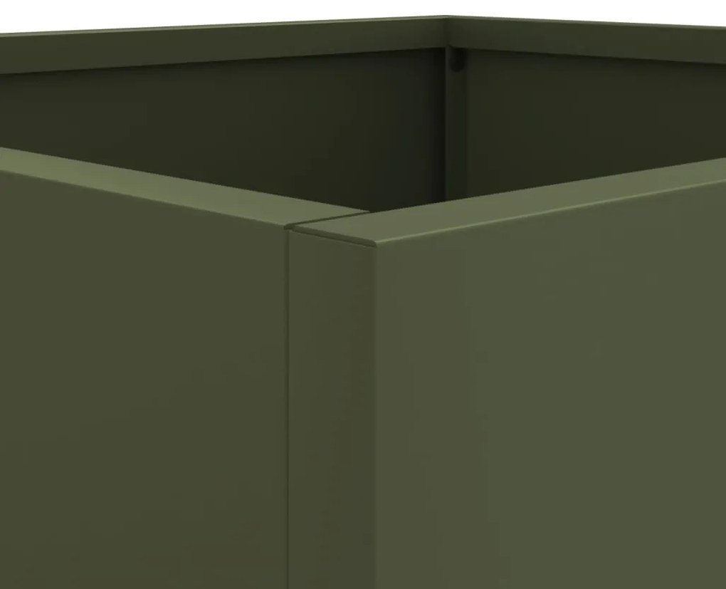 Vaso/floreira 32x29x75 cm aço verde azeitona