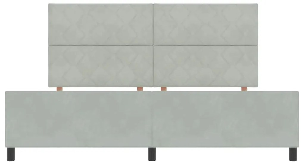 Cama vidaXL Cinza Claro 200x200 cm Veludo