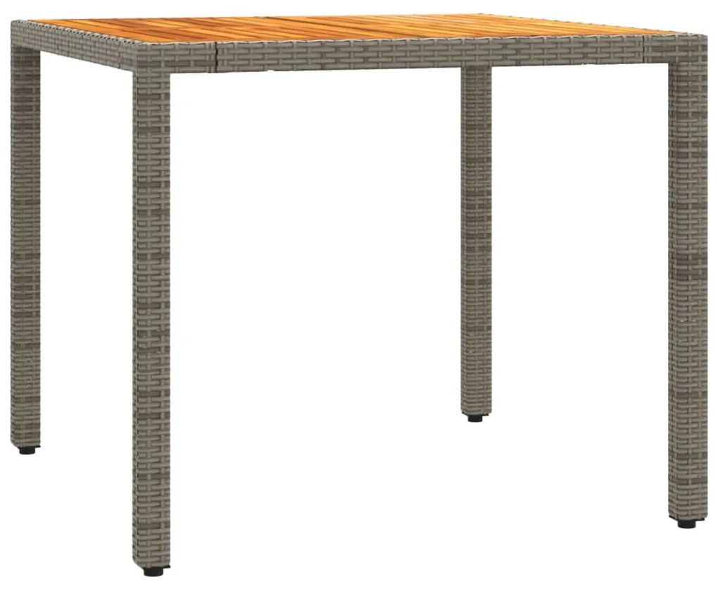 3 pcs conjunto de jantar p/ jardim c/ almofadões vime PE cinza