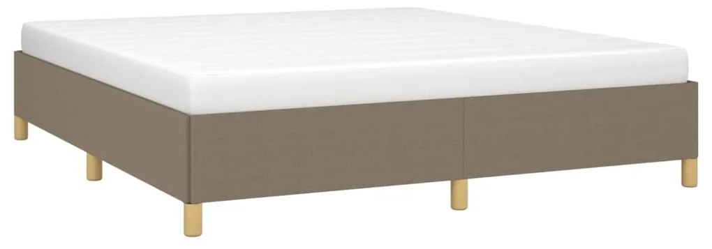 Cama sem colchão 160x200 cm tecido castanho-acinzentado