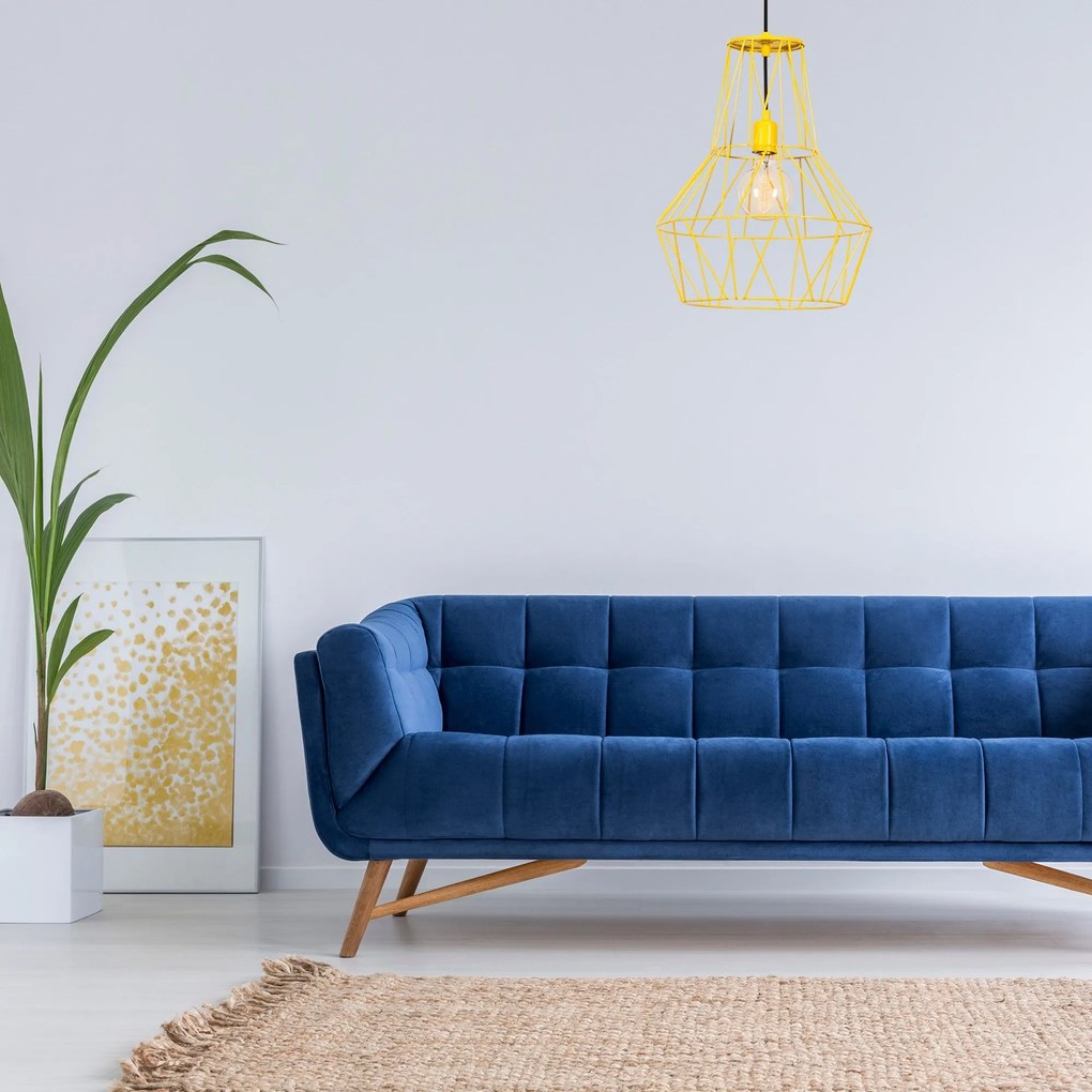 Candeeiro de Teto Fellini – Amarelo – 37 cm x 137 cm