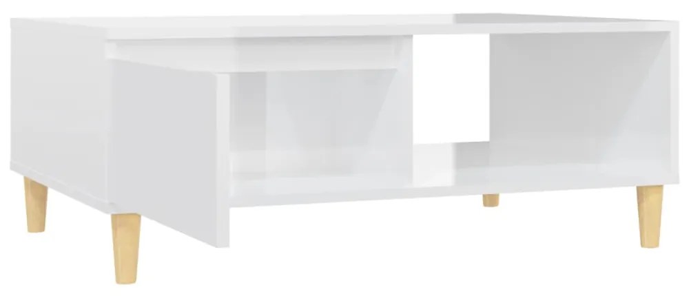 Mesa de Centro Donki com Porta - Branco Brilhante - Design Nórdico