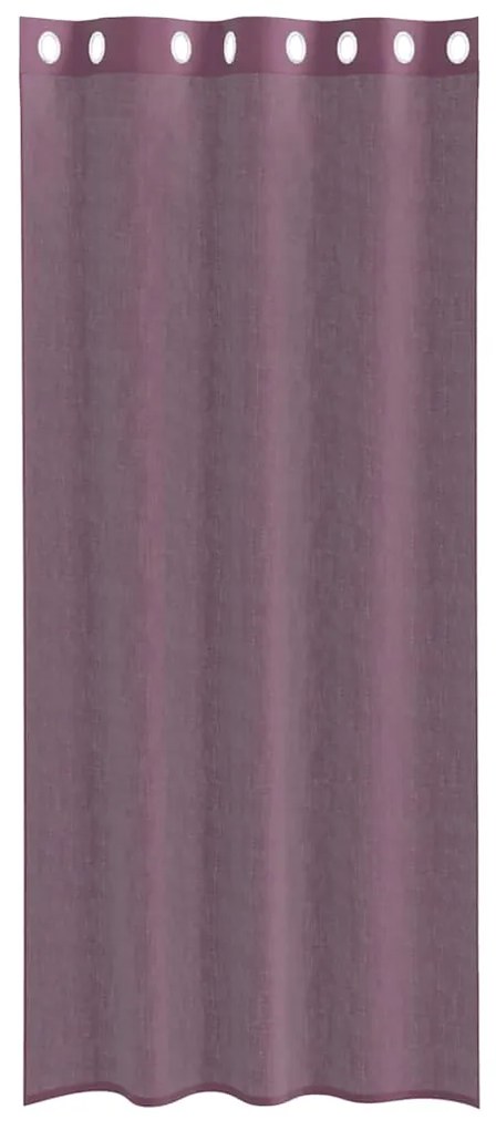 Cortinas de voile com ilhós 2 pcs roxo 140x245 cm