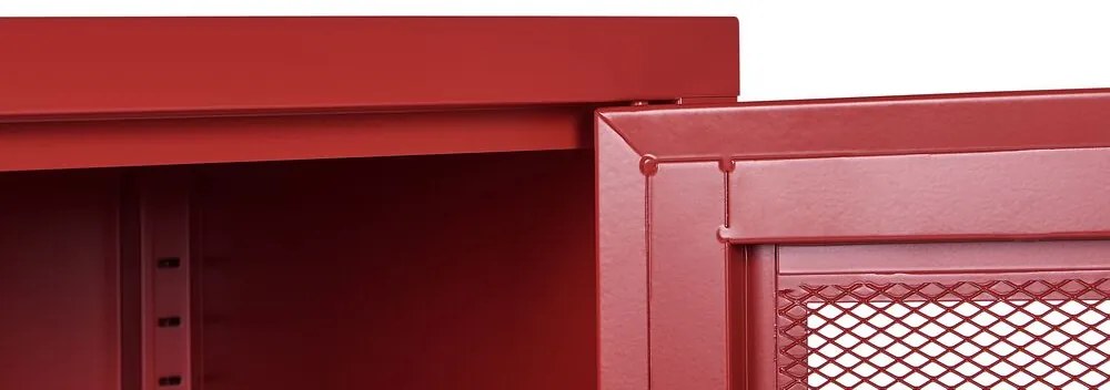 Aparador com 2 portas em metal vermelho WAKATIPU Beliani