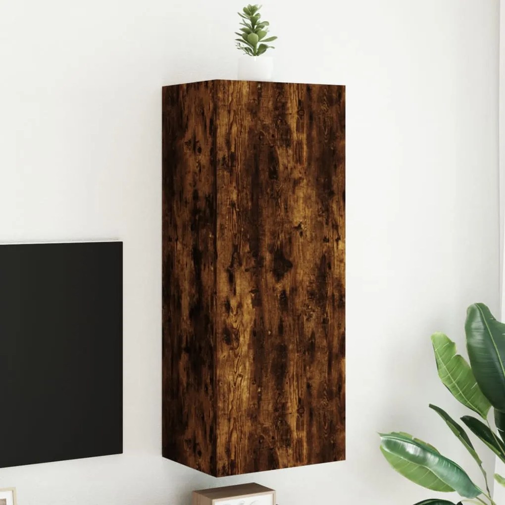 vidaXL Móvel parede TV 40,5x30x102cm derivados madeira carvalho fumado
