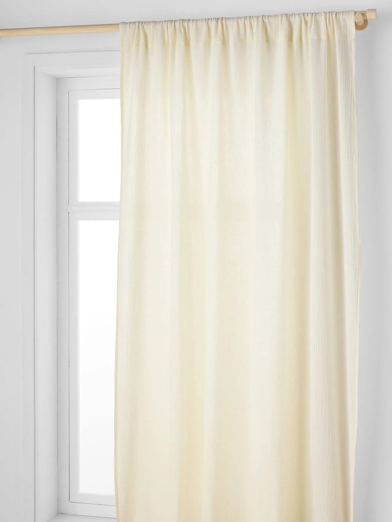 Cortinado translúcido, em gaze de algodão branco