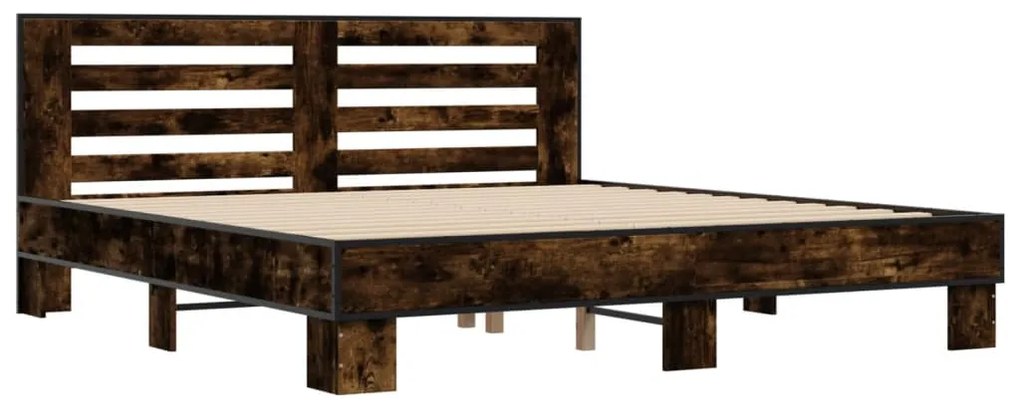 Estrutura de cama 200x200 cm derivados madeira/metal
