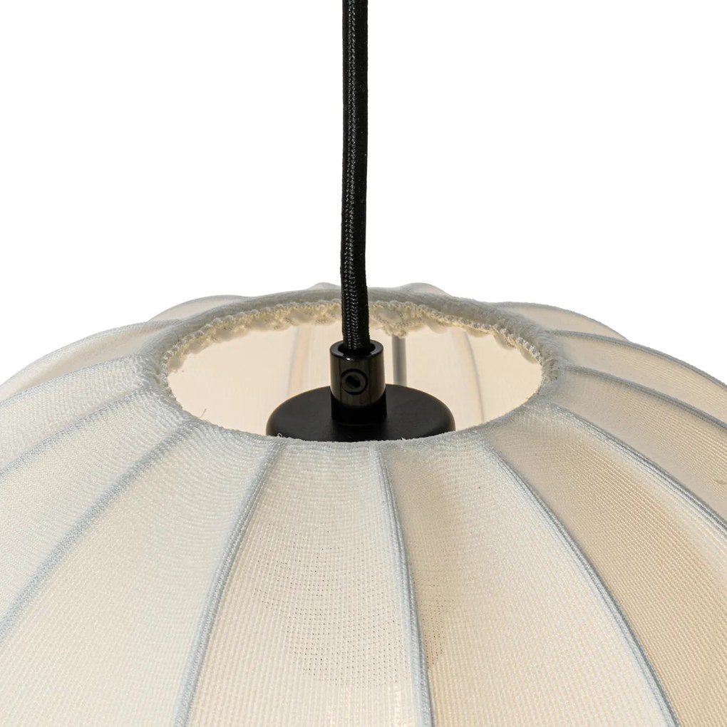 Candeeiro de suspensão design seda branca 30cm - Plu Design