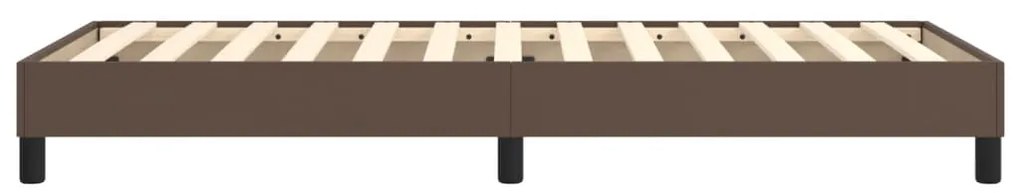 Estrutura de cama 80x200 cm couro artificial castanho