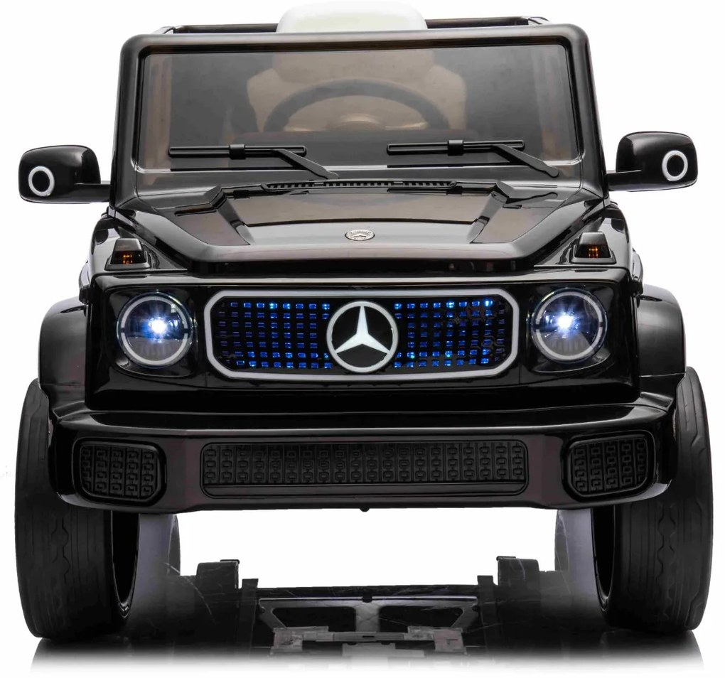 Carro elétrico para crianças Mercedes-Benz EQG 12V, partes da carroçaria iluminadas com LED, controlo remoto de 2,4 GHz, entrada USB/AUX, bateria de l