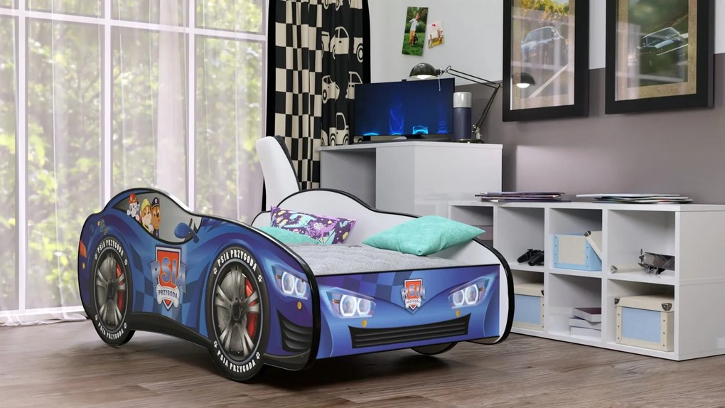 Cama Infantil Crianças Oferta Colchão Espuma Racing Car Herois 160 x 80 - Patrulha Pata Azul AZUL