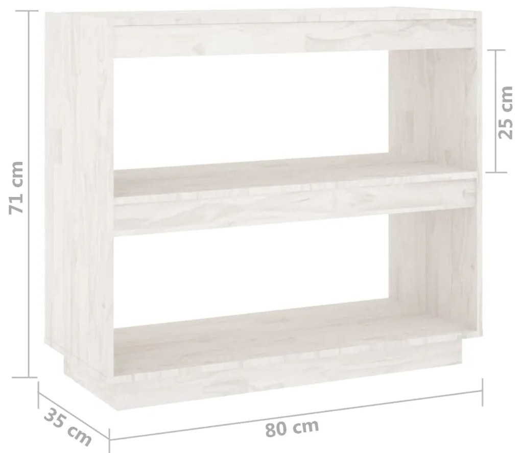 Estante Lila - Cor Branco - 80 x 35 x 71 cm - Em Madeira de Pinho Maci