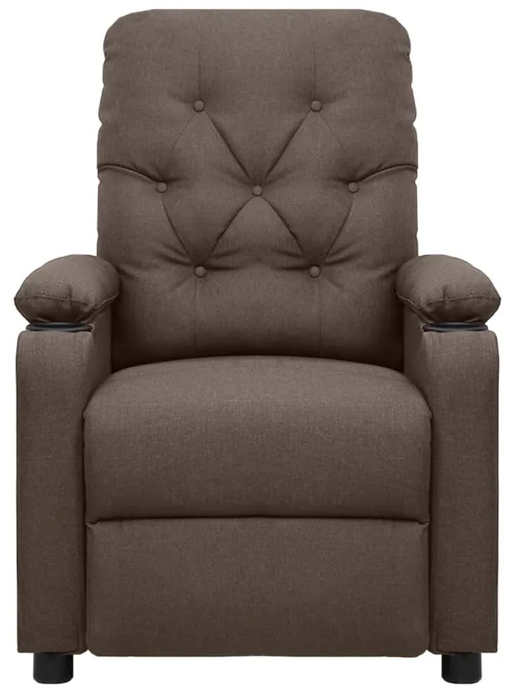 Poltrona de massagens elétrica reclinável tecido castanho